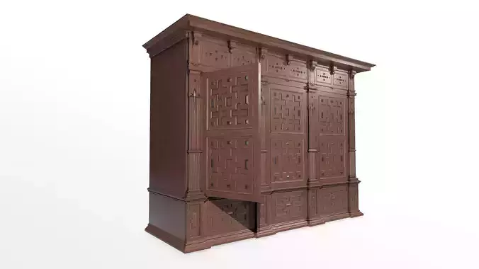 Bedstead wooden armoire