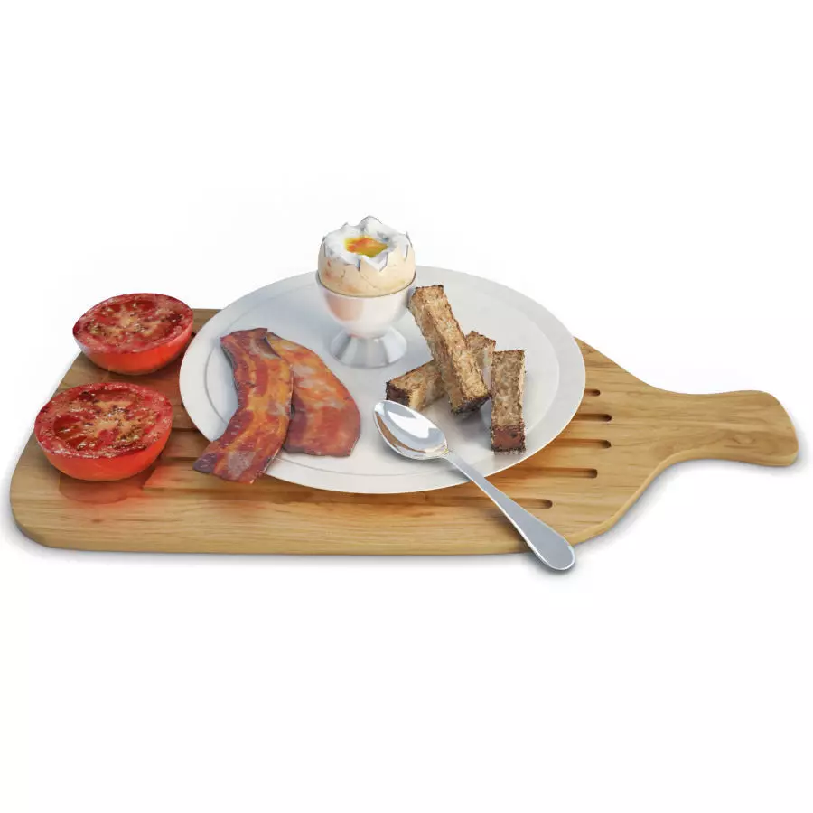 Breakfast Eggs and Bacon 3D model_0