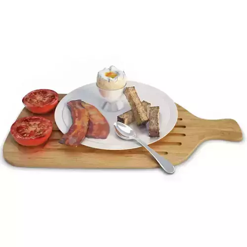 Breakfast Eggs and Bacon 3D model