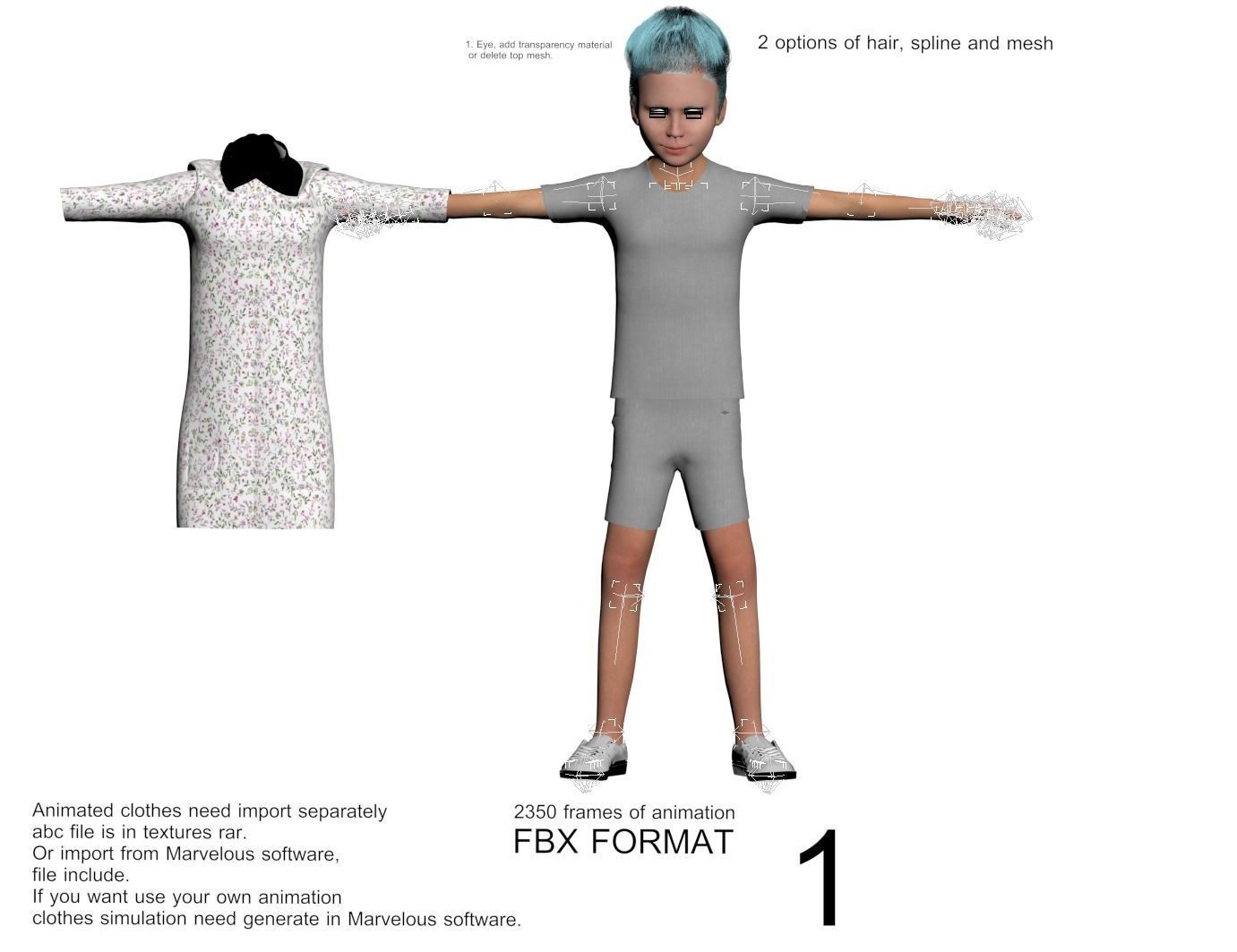 8x difrent models real cloth simulation conversation animation 3D Model Collection_39