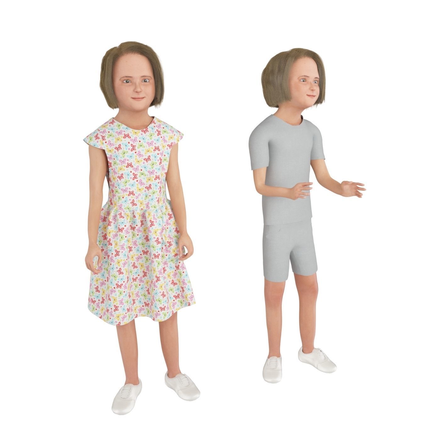 8x difrent models real cloth simulation conversation animation 3D Model Collection_44