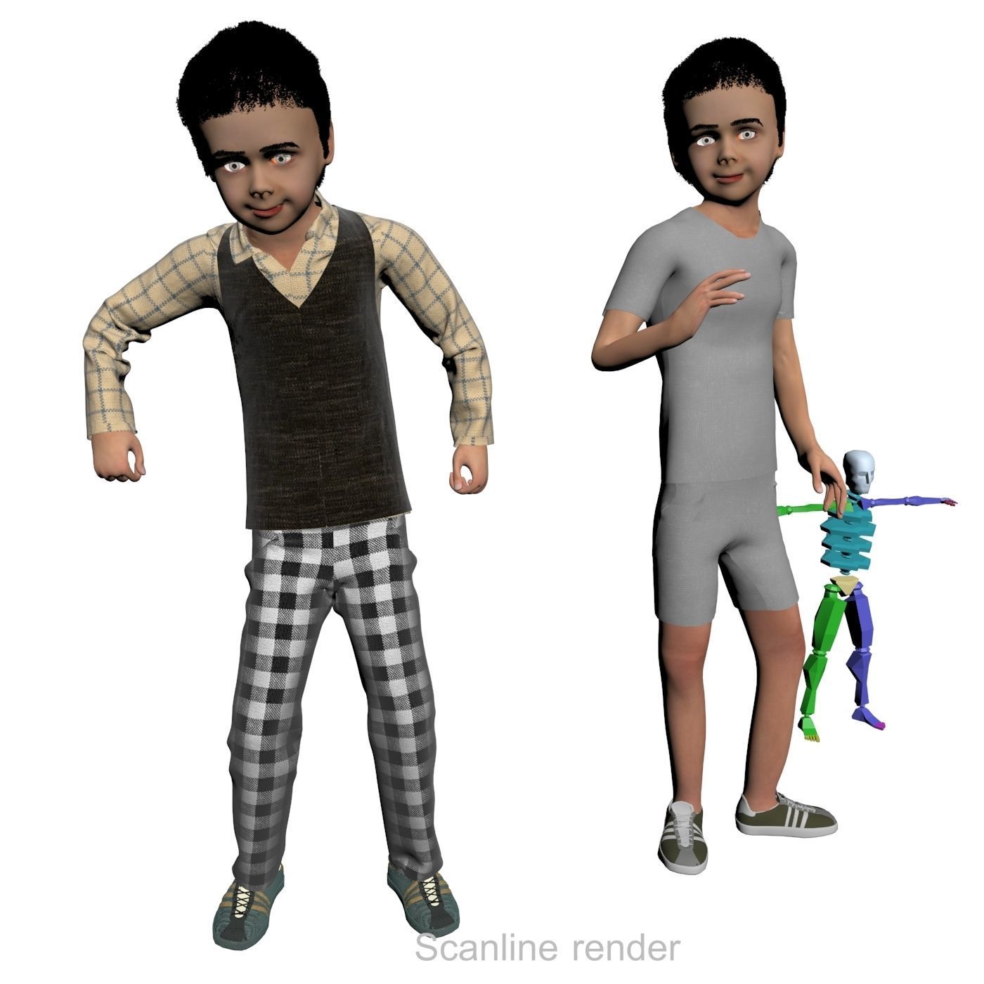 8x difrent models real cloth simulation conversation animation 3D Model Collection_17