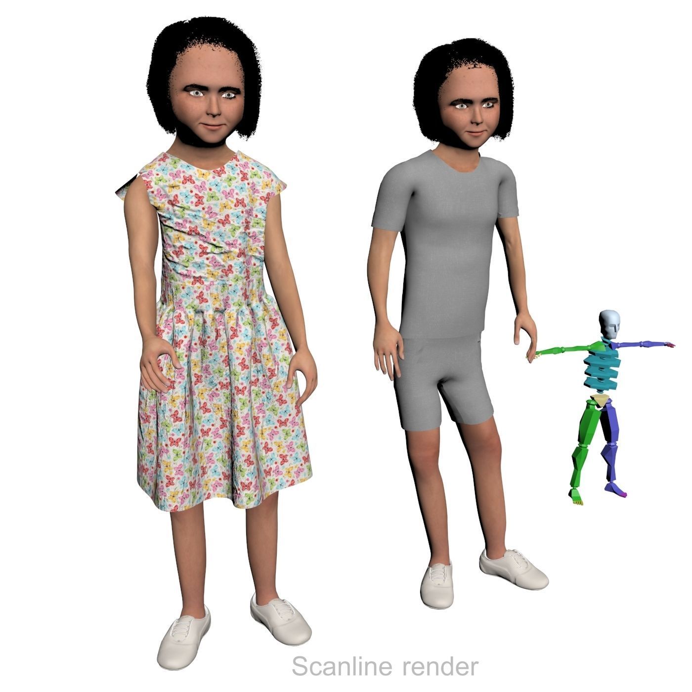 8x difrent models real cloth simulation conversation animation 3D Model Collection_46