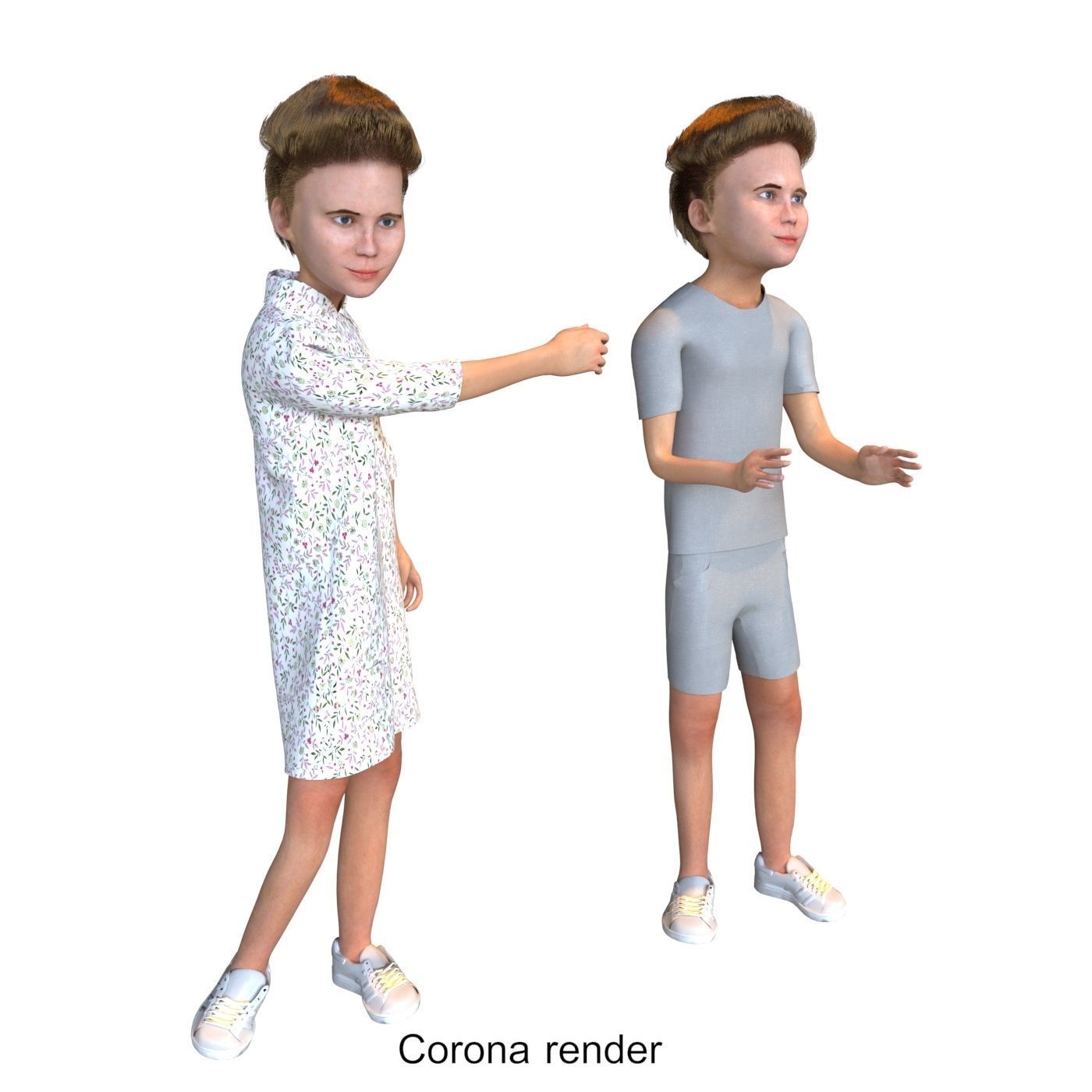 8x difrent models real cloth simulation conversation animation 3D Model Collection_36