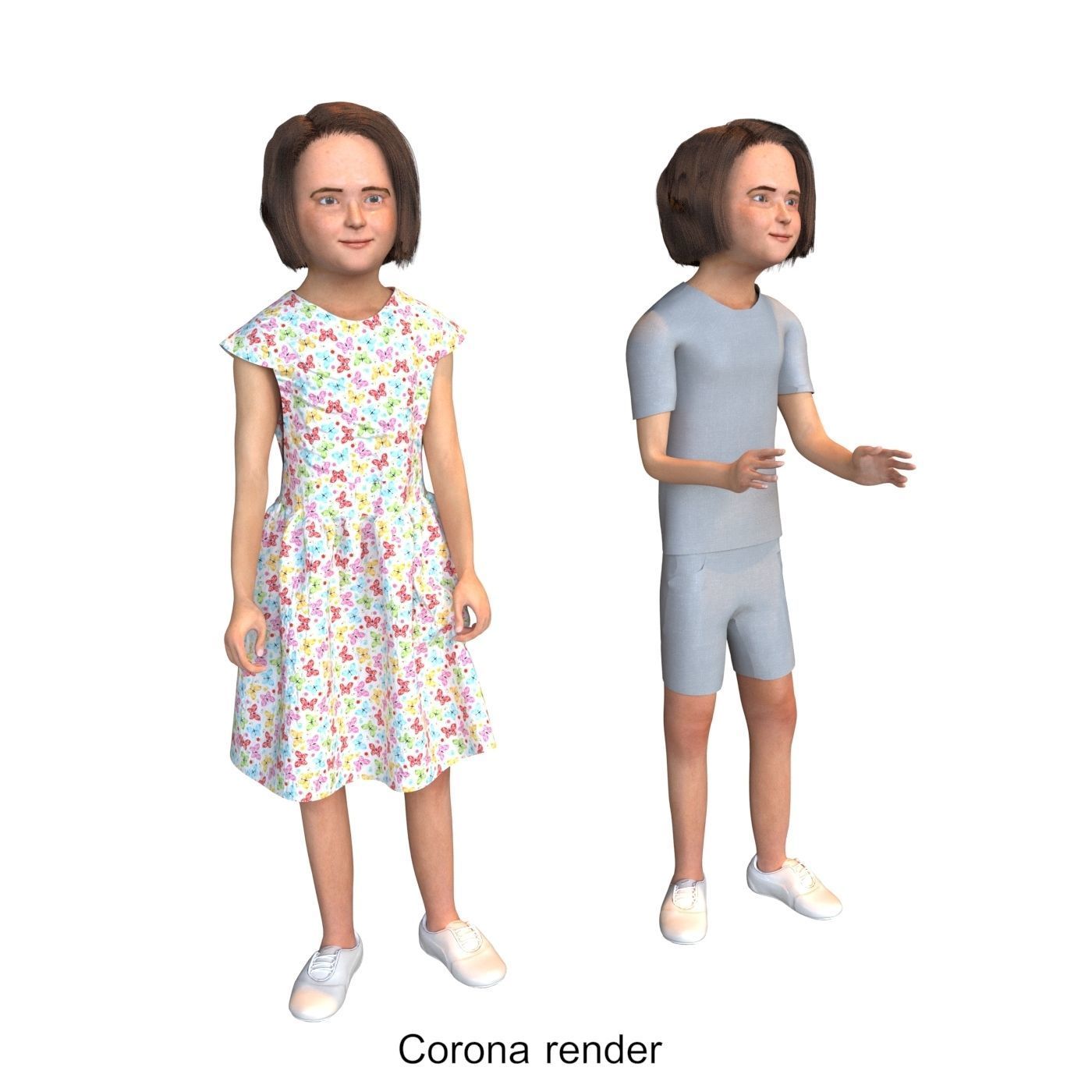 8x difrent models real cloth simulation conversation animation 3D Model Collection_45