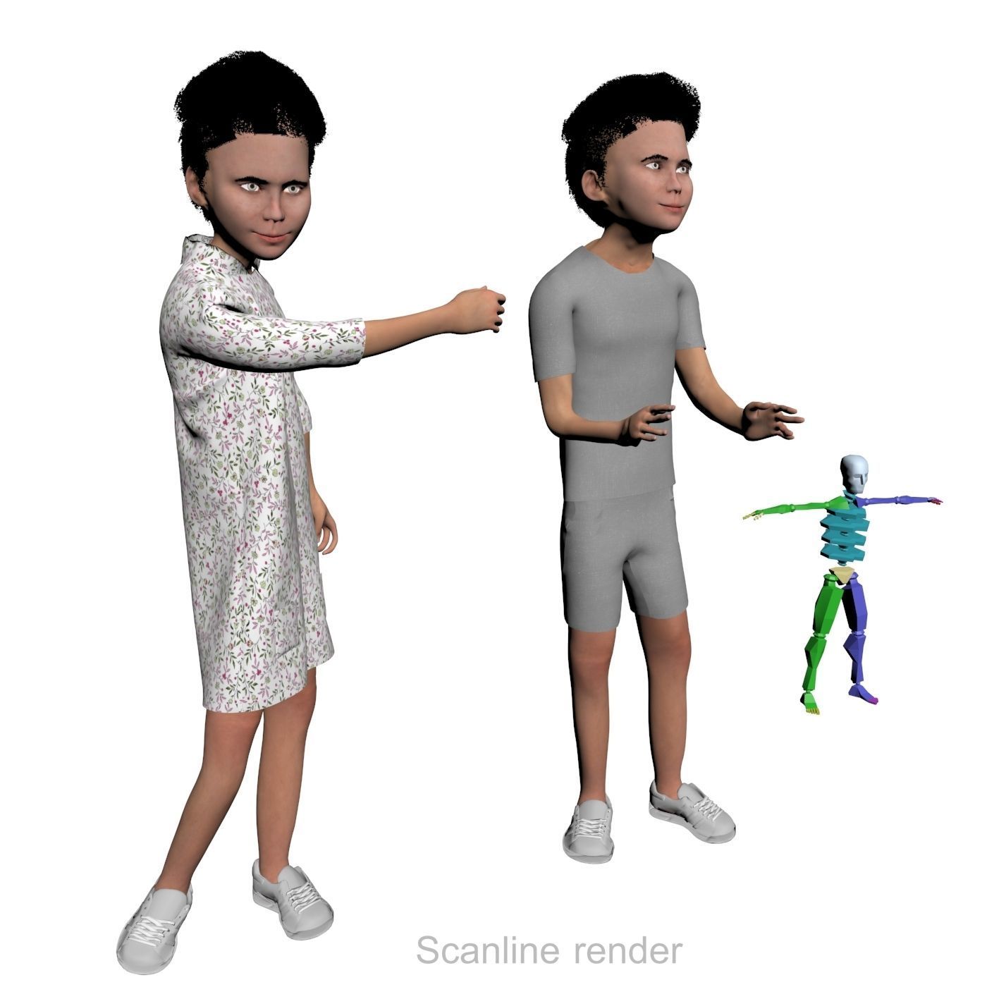 8x difrent models real cloth simulation conversation animation 3D Model Collection_40