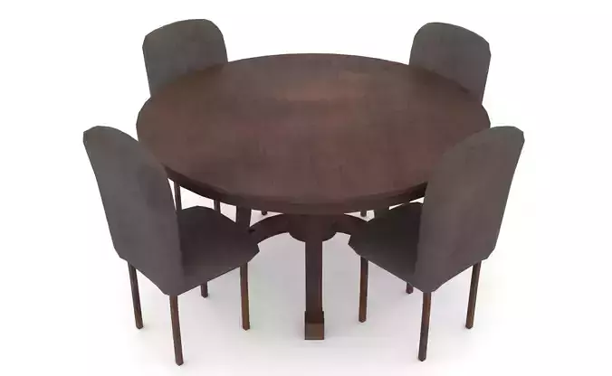 Game-Ready Dining Table Set with 4K-PBR Texture Set