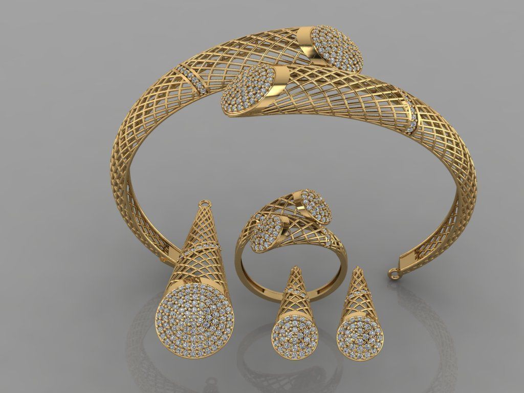 GC GOLD M002 - Diamond set 3D model 3D print model_1