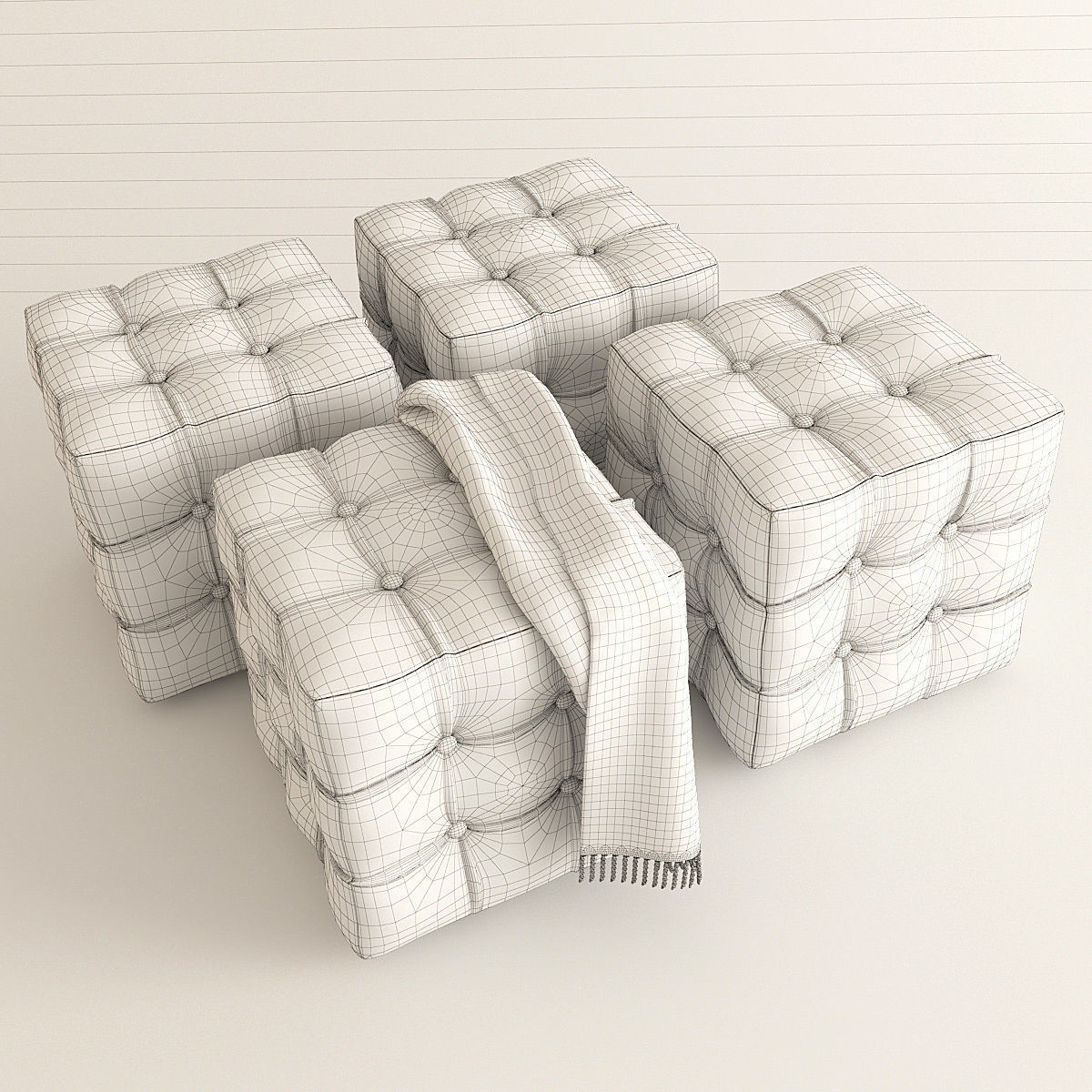 Set of Ottomans 3D model_11