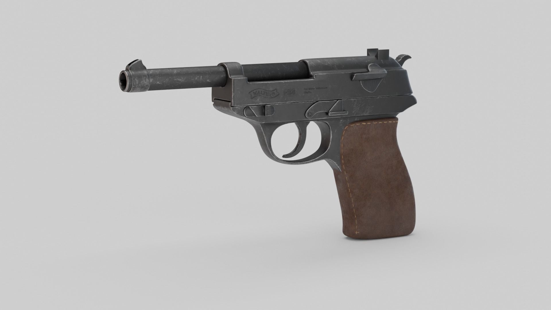 Game Ready Walther P38 Pistol Low-poly 3D model_5
