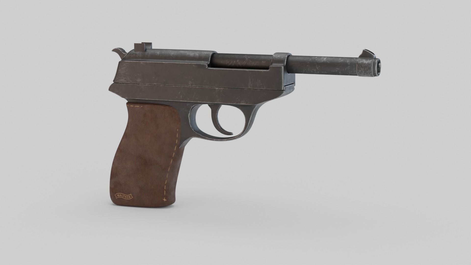 Game Ready Walther P38 Pistol Low-poly 3D model_18