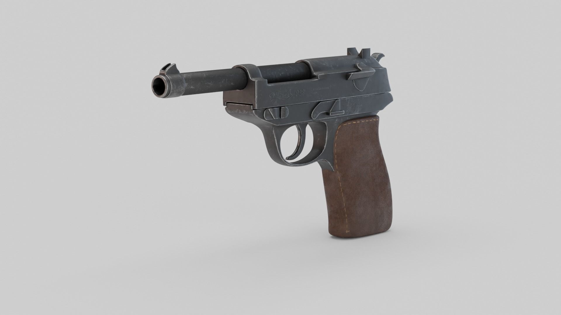 Game Ready Walther P38 Pistol Low-poly 3D model_24