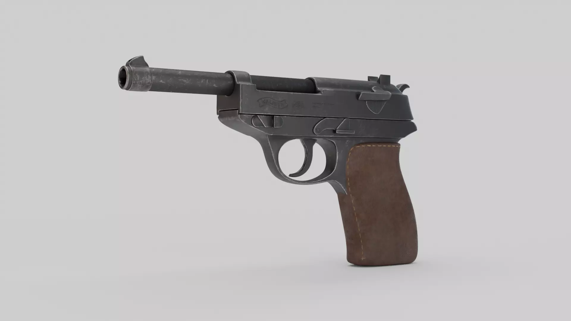 Game Ready Walther P38 Pistol Low-poly 3D model_0