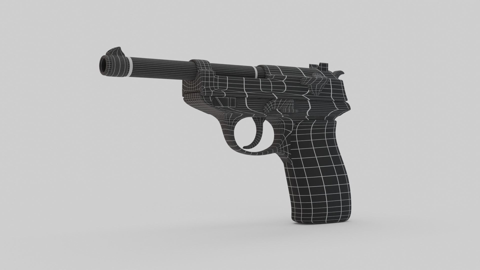 Game Ready Walther P38 Pistol Low-poly 3D model_25