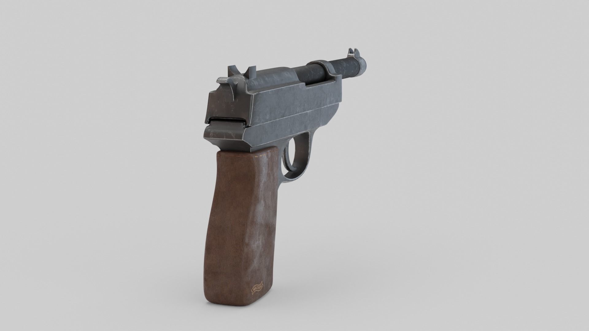 Game Ready Walther P38 Pistol Low-poly 3D model_13