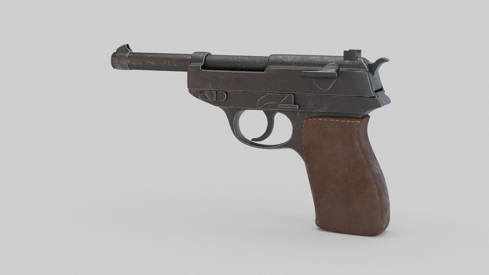 Game Ready Walther P38 Pistol Low-poly 3D model_8