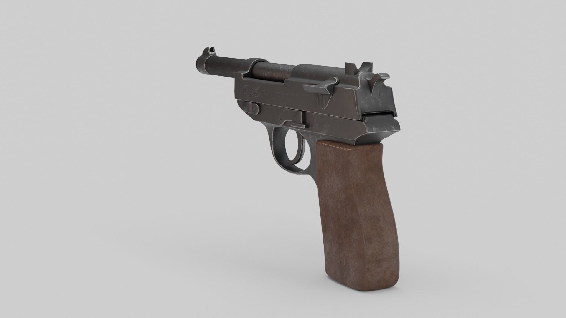Game Ready Walther P38 Pistol Low-poly 3D model_10