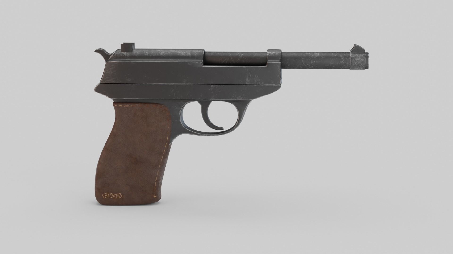 Game Ready Walther P38 Pistol Low-poly 3D model_17