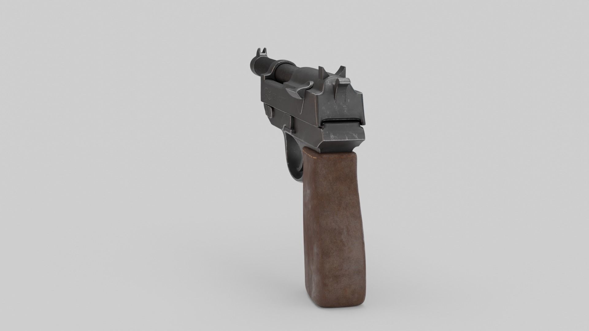 Game Ready Walther P38 Pistol Low-poly 3D model_11