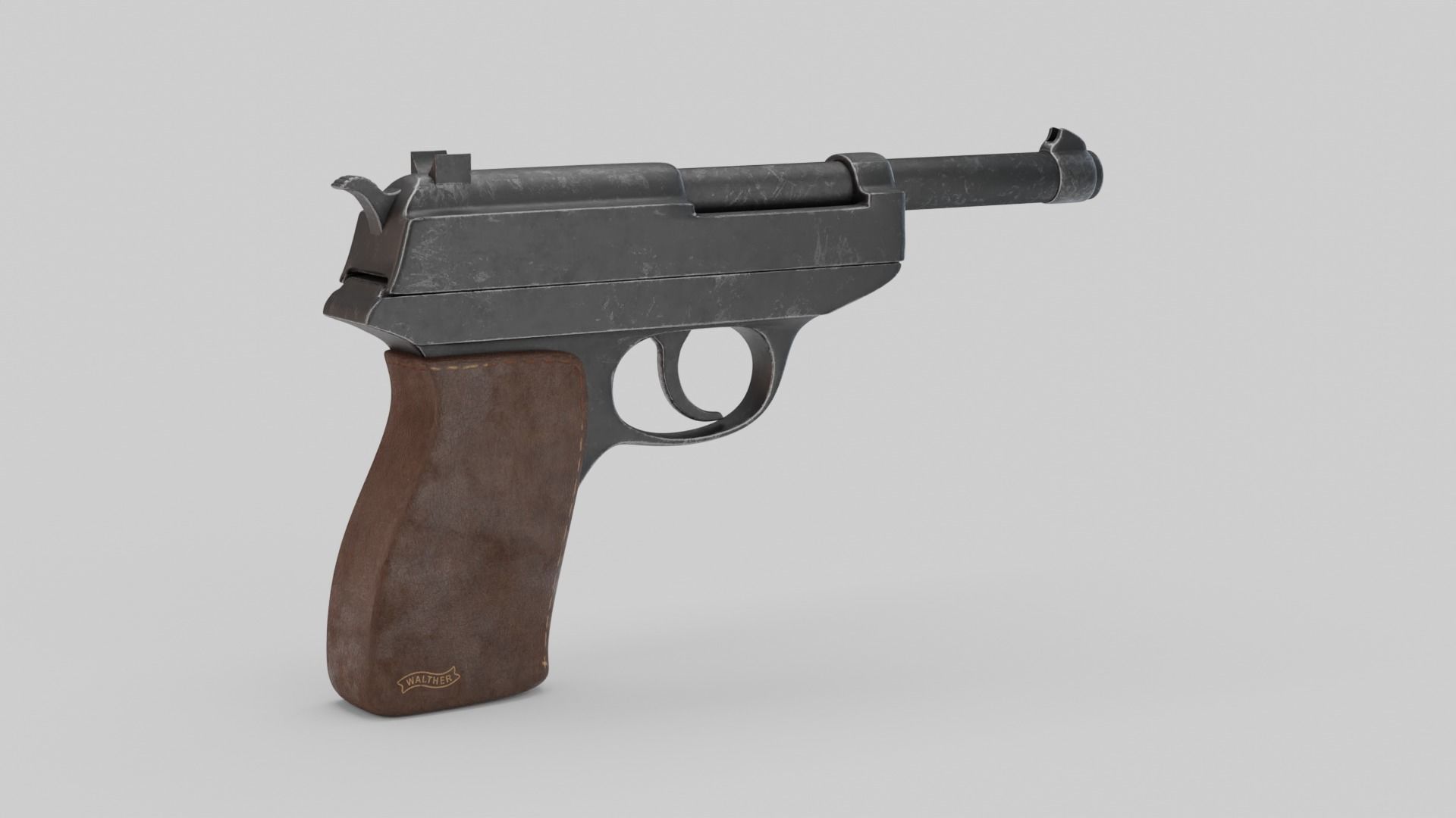 Game Ready Walther P38 Pistol Low-poly 3D model_15