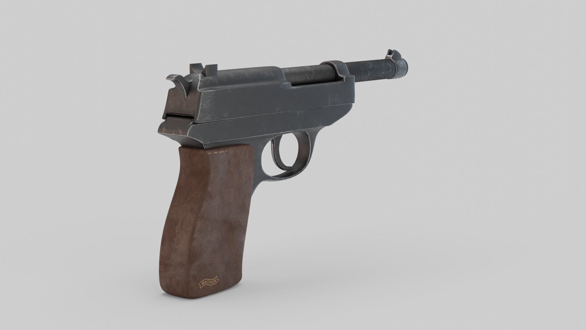Game Ready Walther P38 Pistol Low-poly 3D model_14