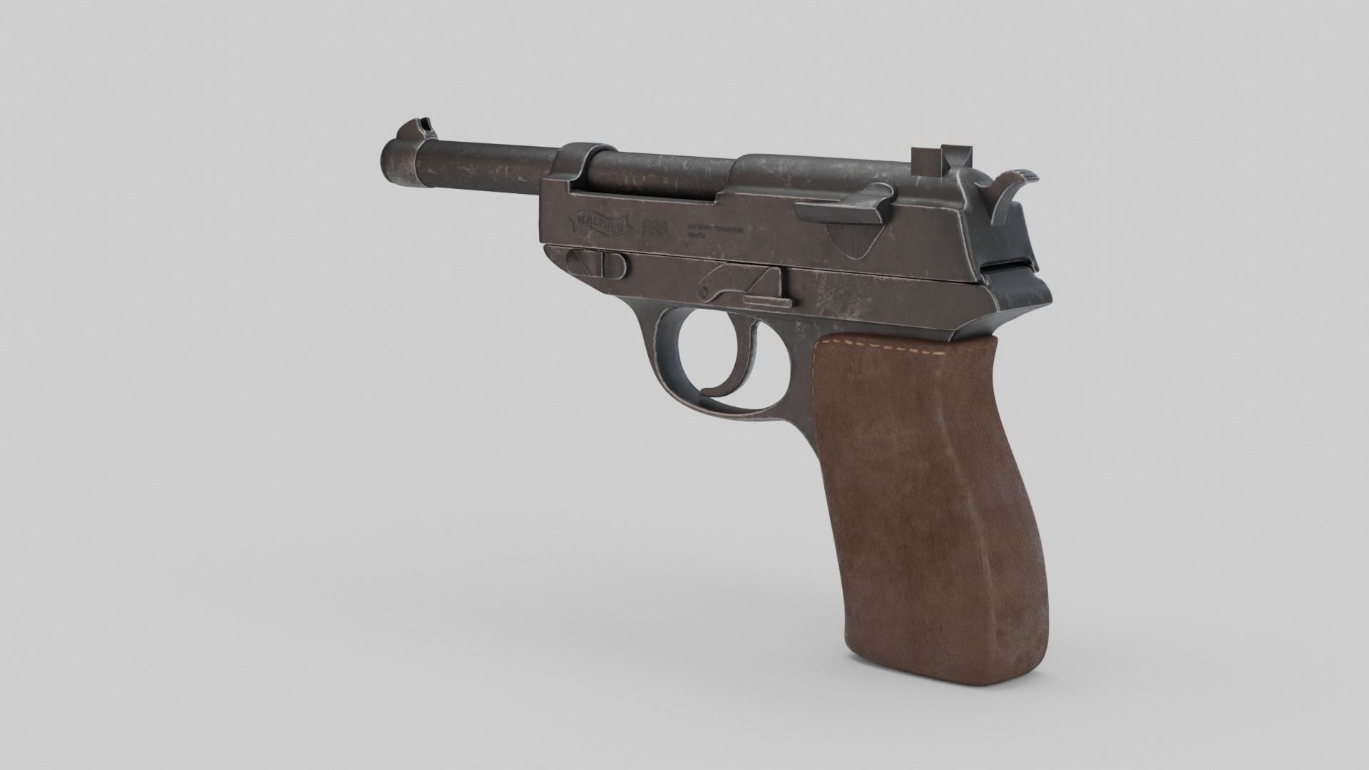 Game Ready Walther P38 Pistol Low-poly 3D model_9