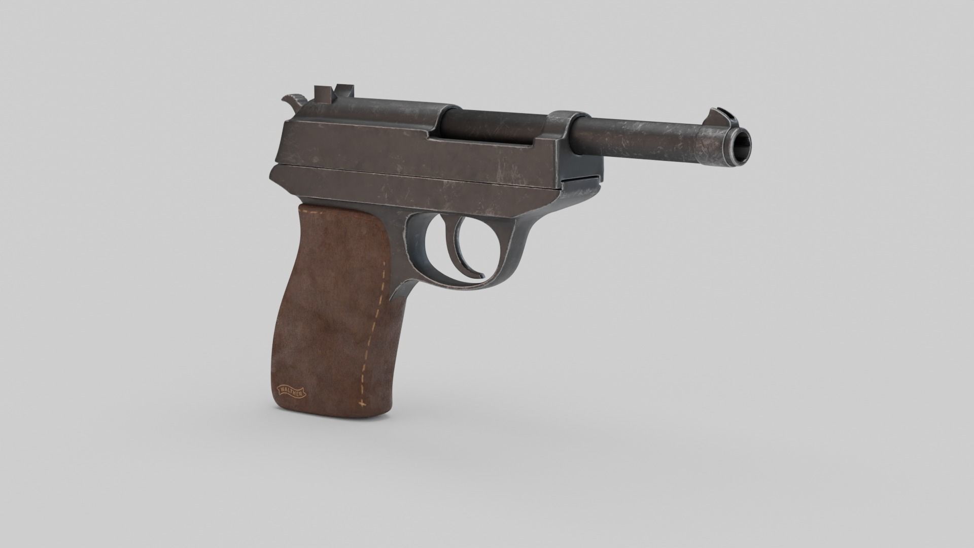 Game Ready Walther P38 Pistol Low-poly 3D model_19