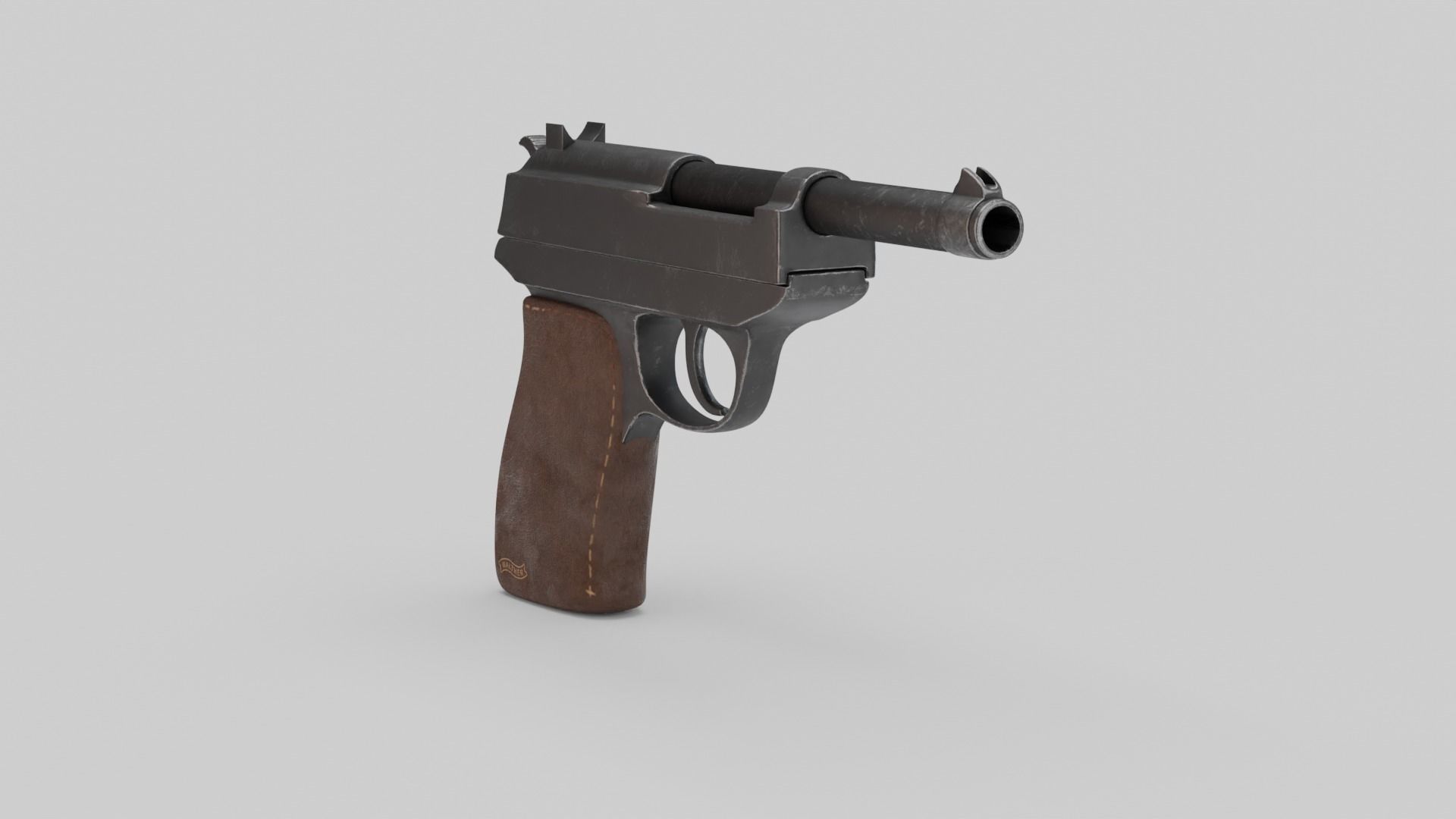 Game Ready Walther P38 Pistol Low-poly 3D model_20