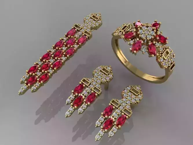 GC GOLD M005 - Diamond set 3D model 