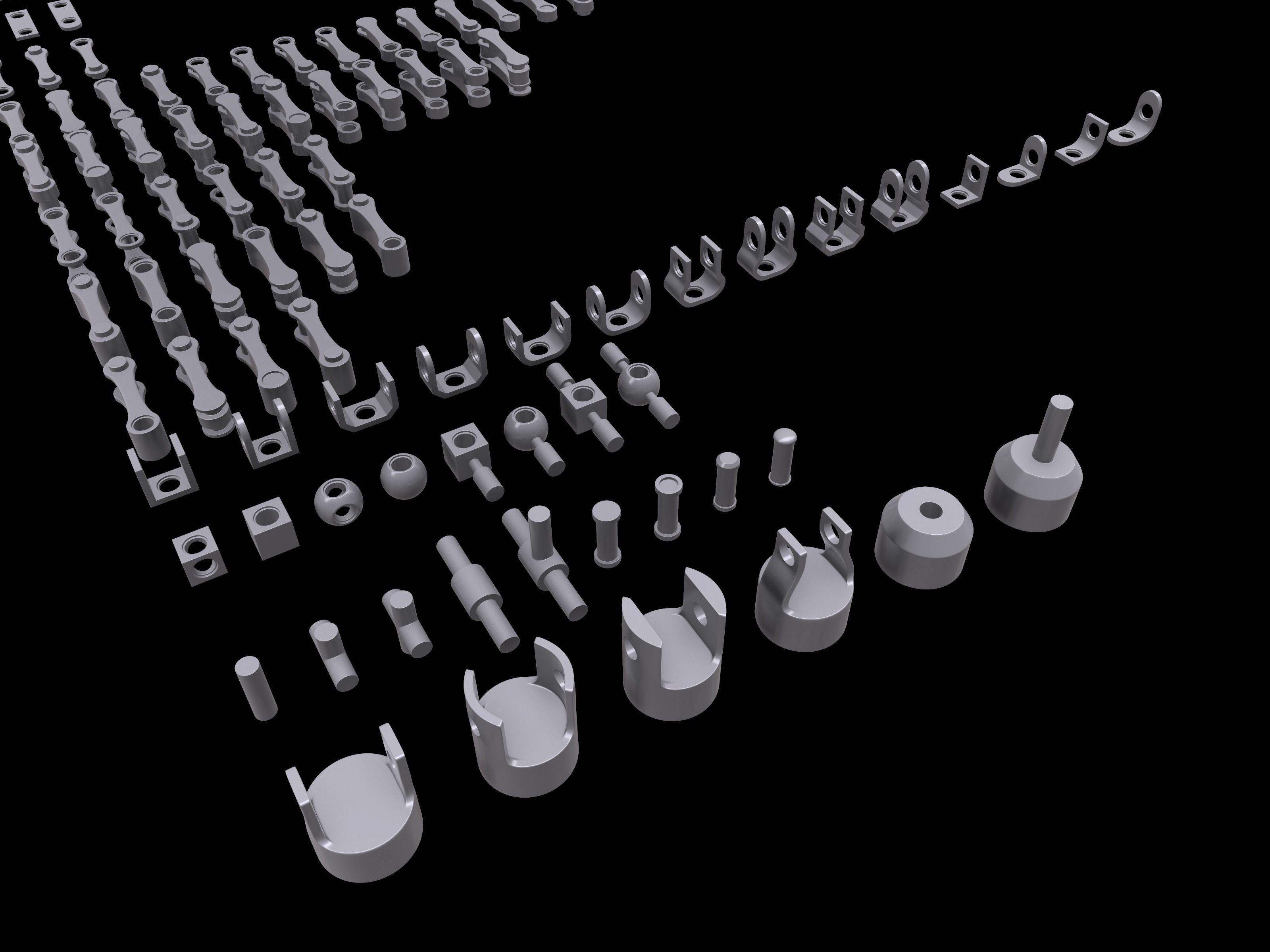 Modular Mechanical Joints Kitbach Low-poly 3D model_7