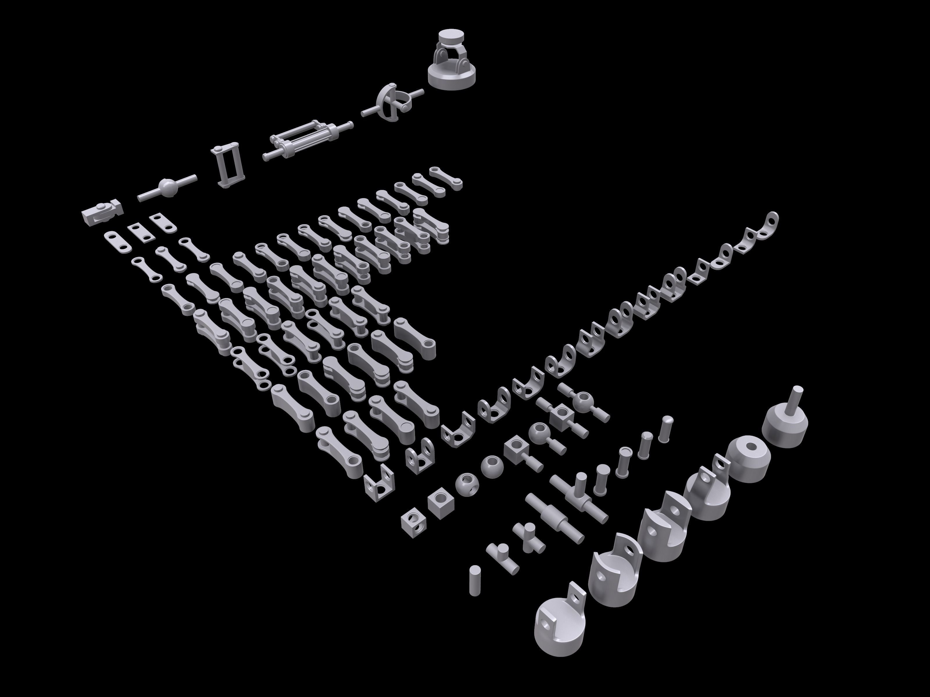 Modular Mechanical Joints Kitbach Low-poly 3D model_3