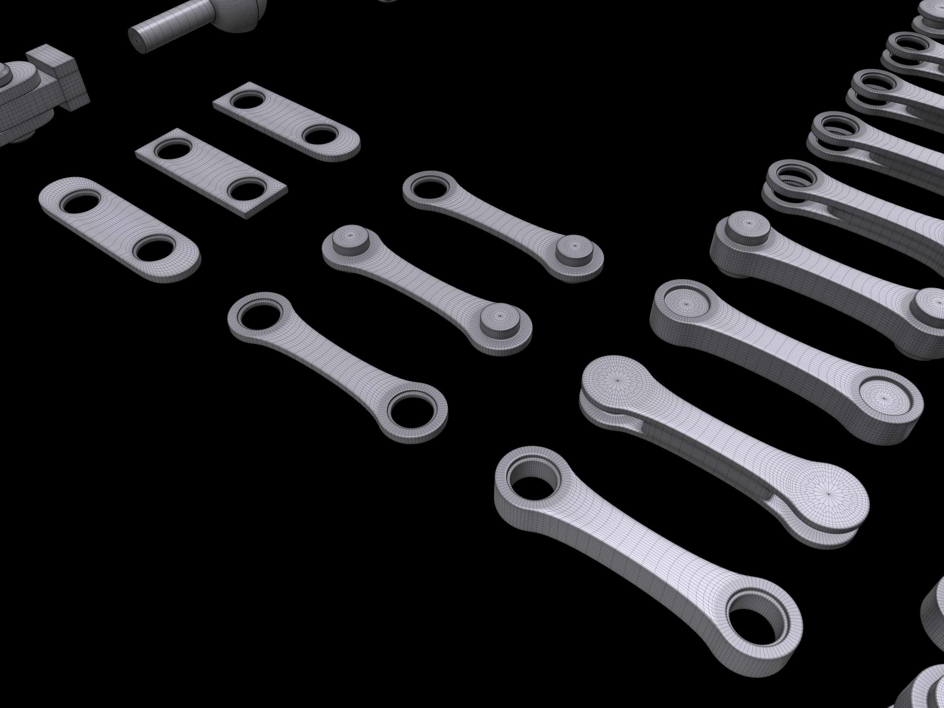 Modular Mechanical Joints Kitbach Low-poly 3D model_19