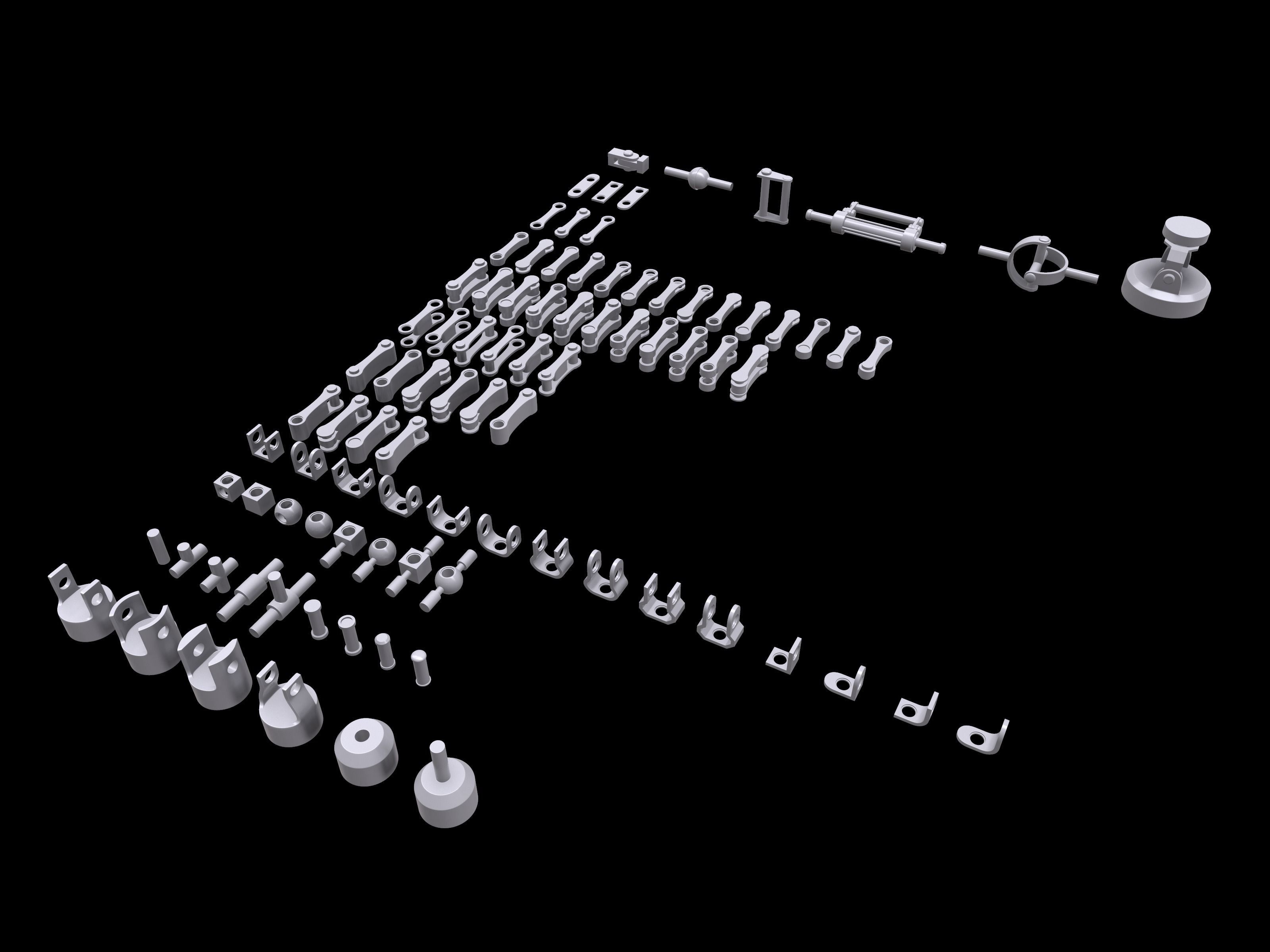 Modular Mechanical Joints Kitbach Low-poly 3D model_4