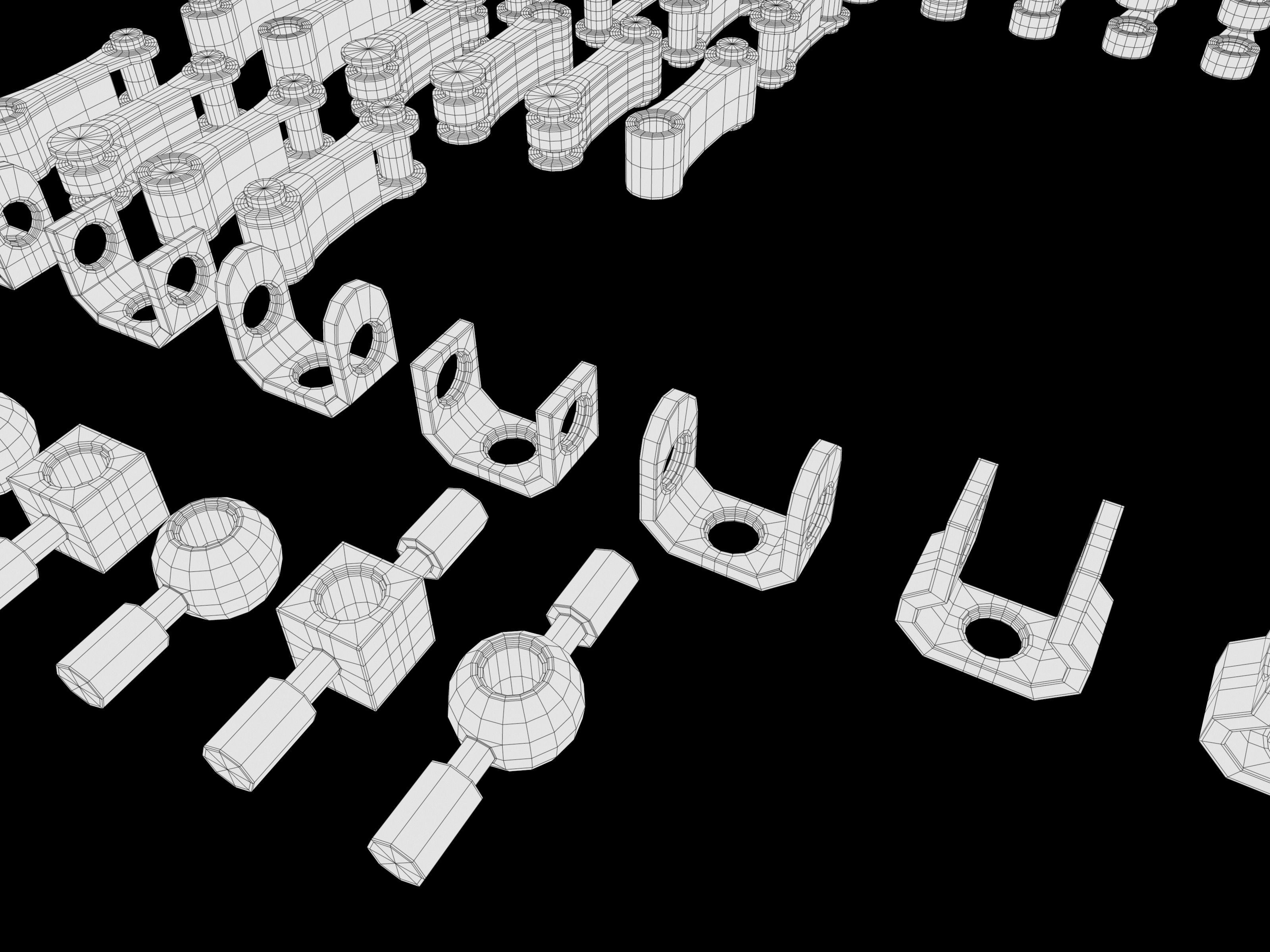 Modular Mechanical Joints Kitbach Low-poly 3D model_28