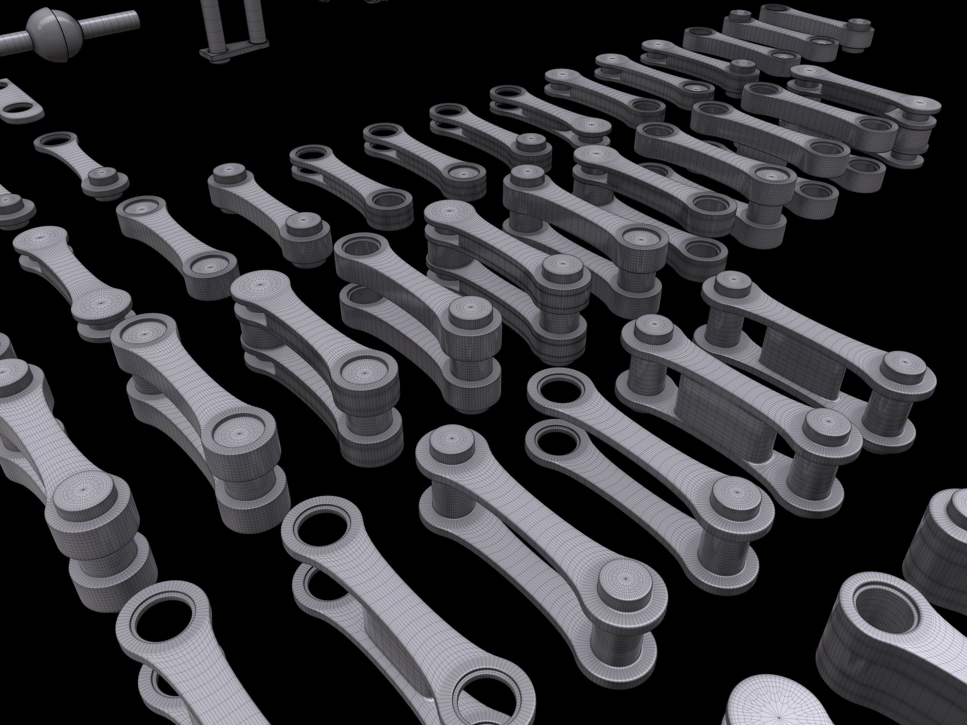 Modular Mechanical Joints Kitbach Low-poly 3D model_11