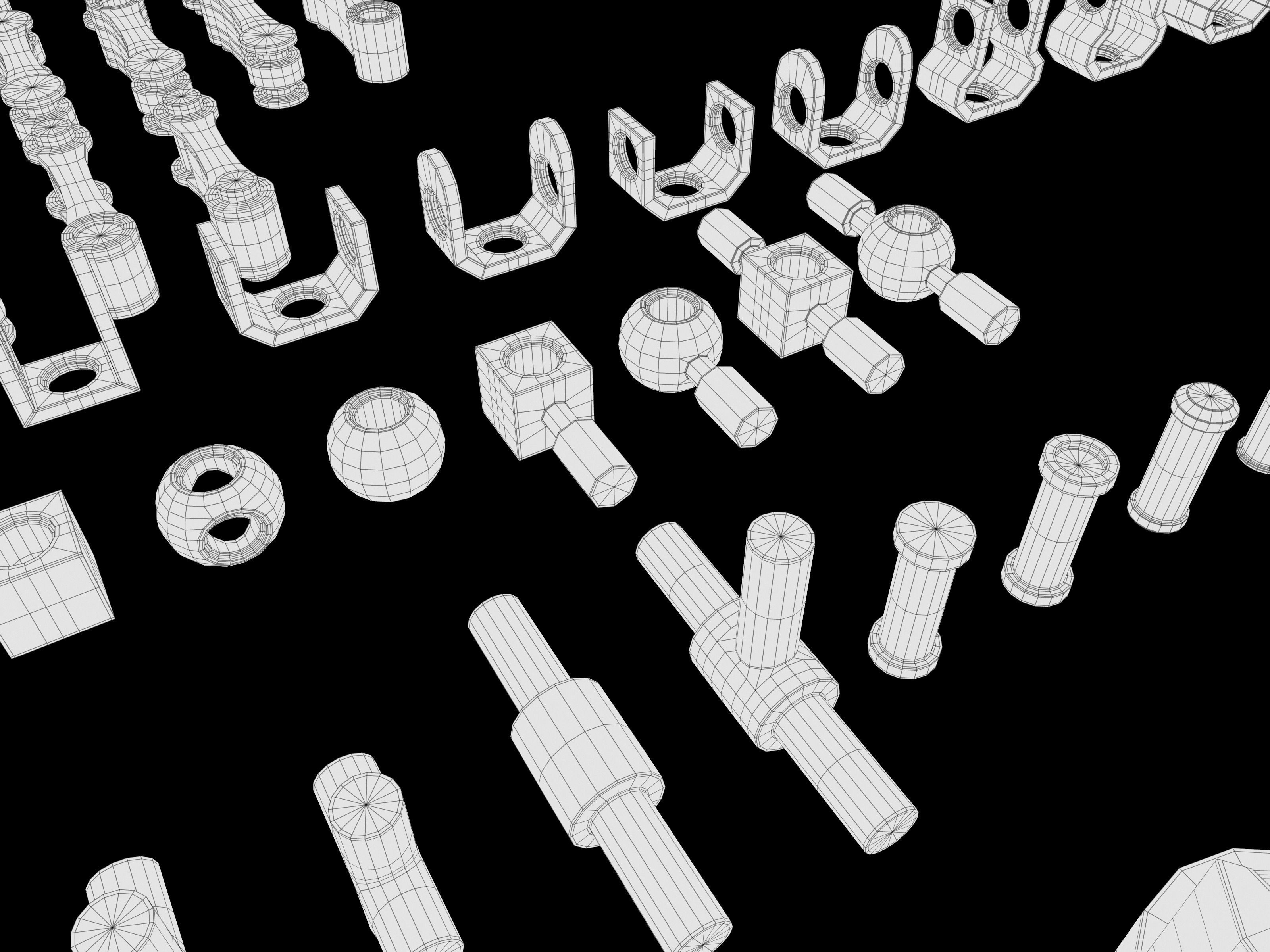 Modular Mechanical Joints Kitbach Low-poly 3D model_27