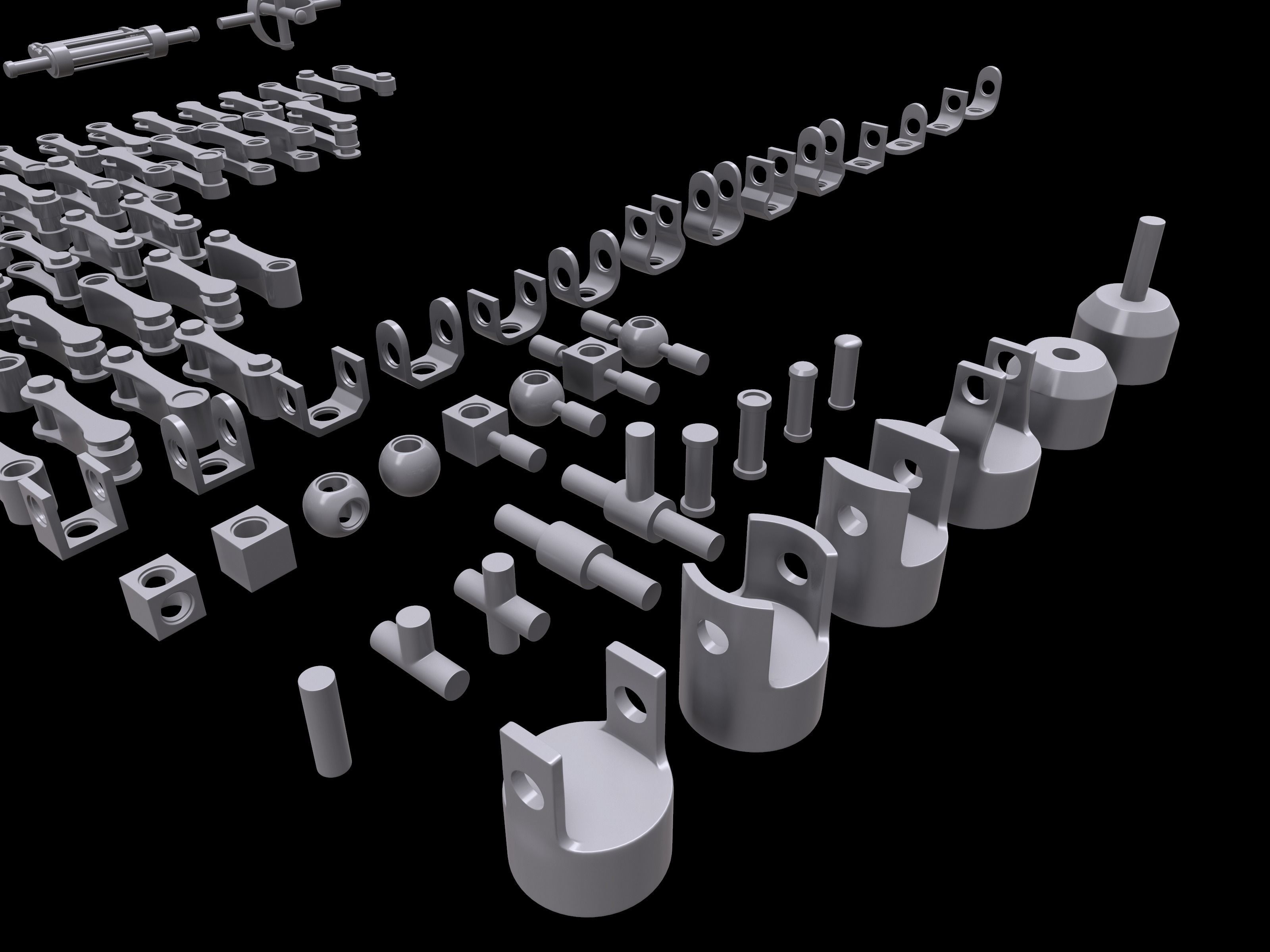 Modular Mechanical Joints Kitbach Low-poly 3D model_9