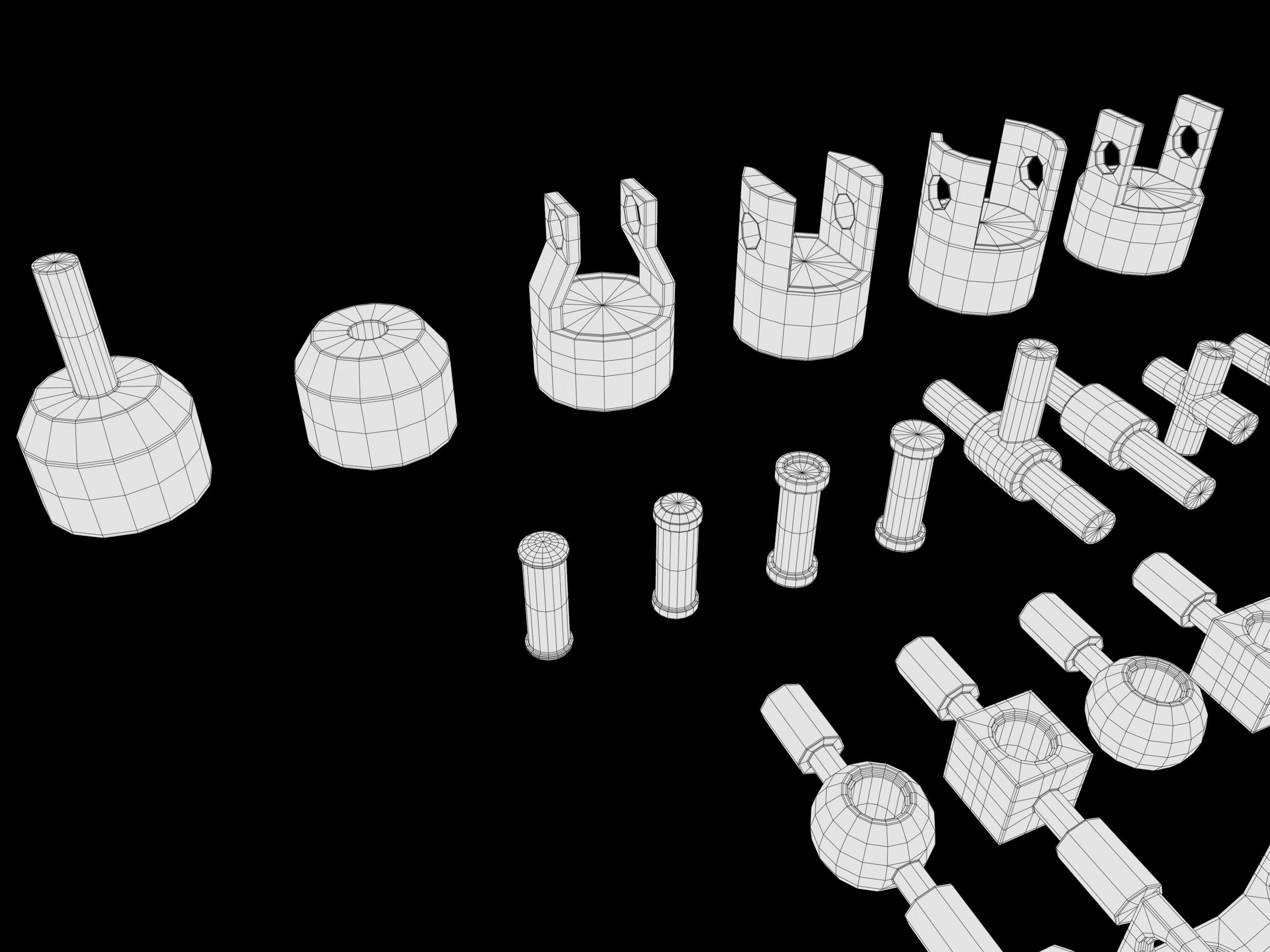Modular Mechanical Joints Kitbach Low-poly 3D model_30