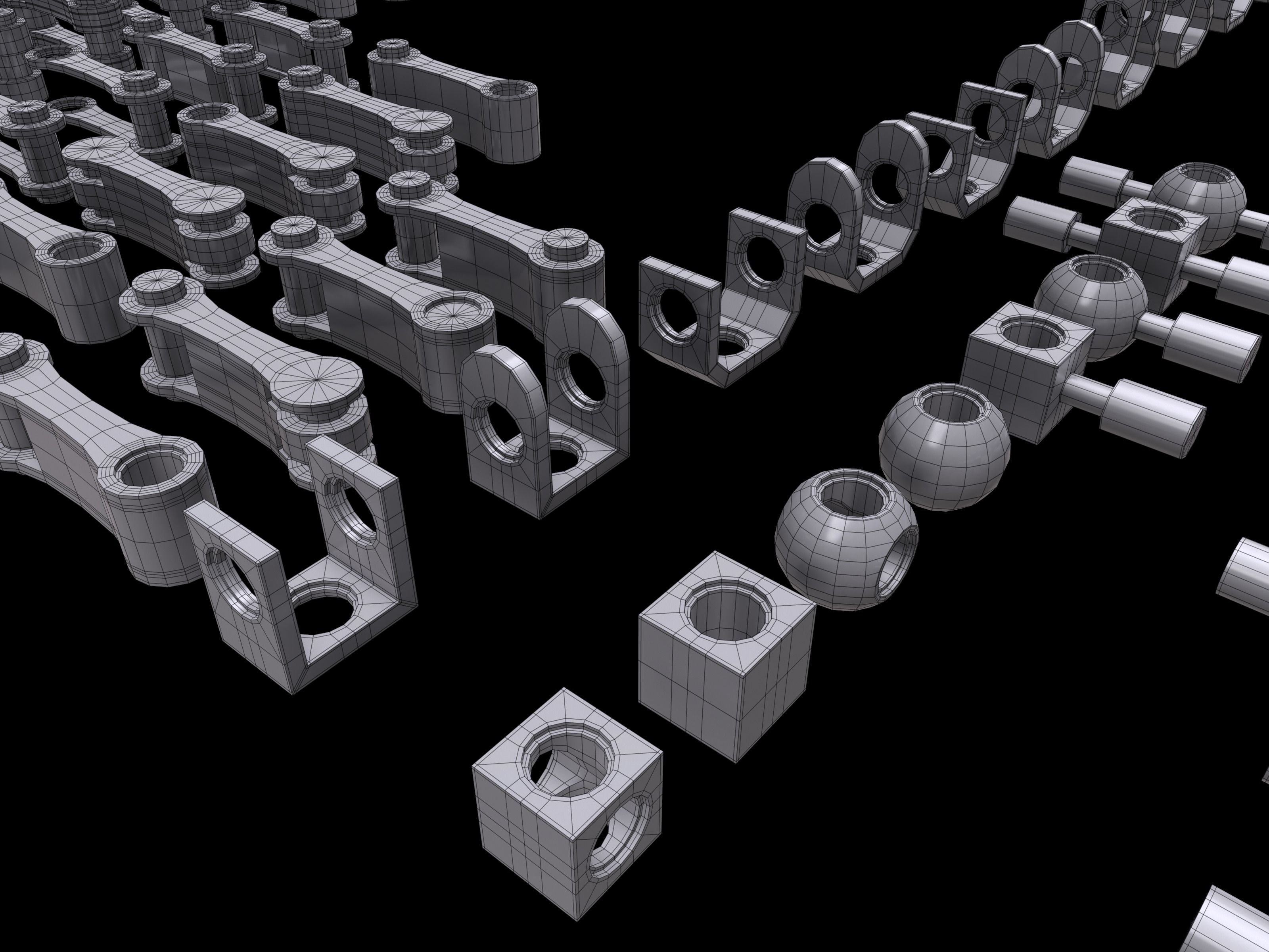 Modular Mechanical Joints Kitbach Low-poly 3D model_14