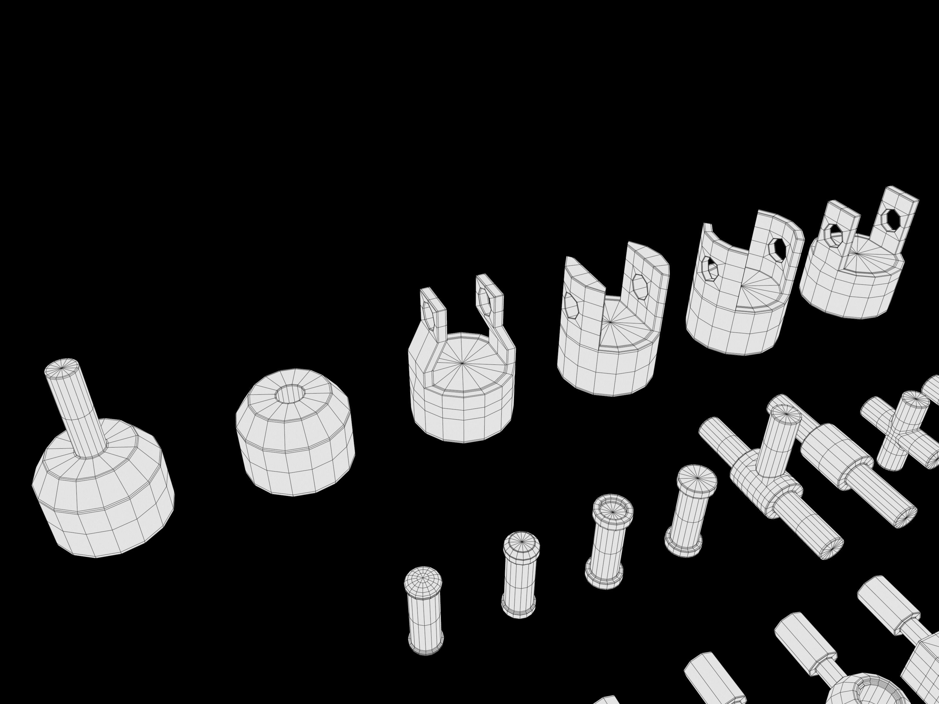 Modular Mechanical Joints Kitbach Low-poly 3D model_29
