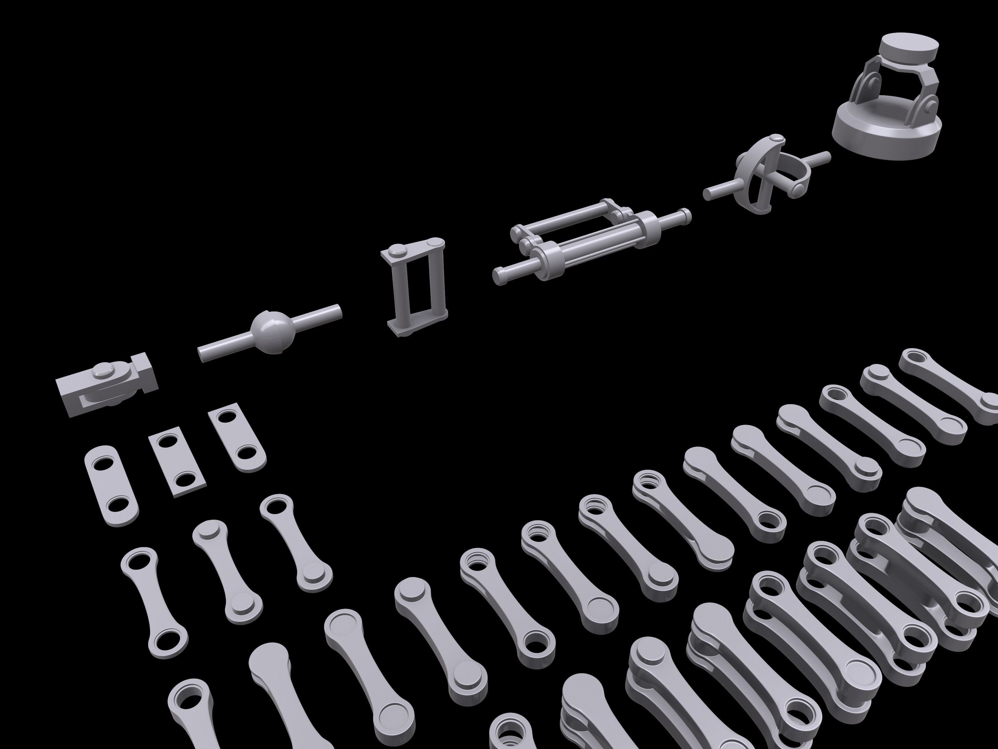 Modular Mechanical Joints Kitbach Low-poly 3D model_5