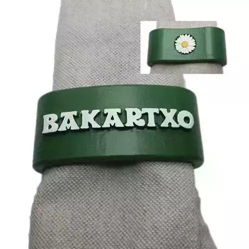 BAKARTXO Napkin Ring with daisy 3D print model