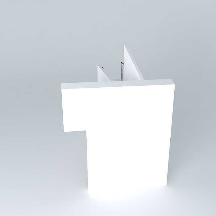 Modern wooden stairs Free 3D model_2