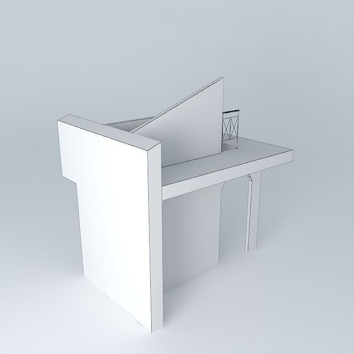 Modern wooden stairs Free 3D model_4