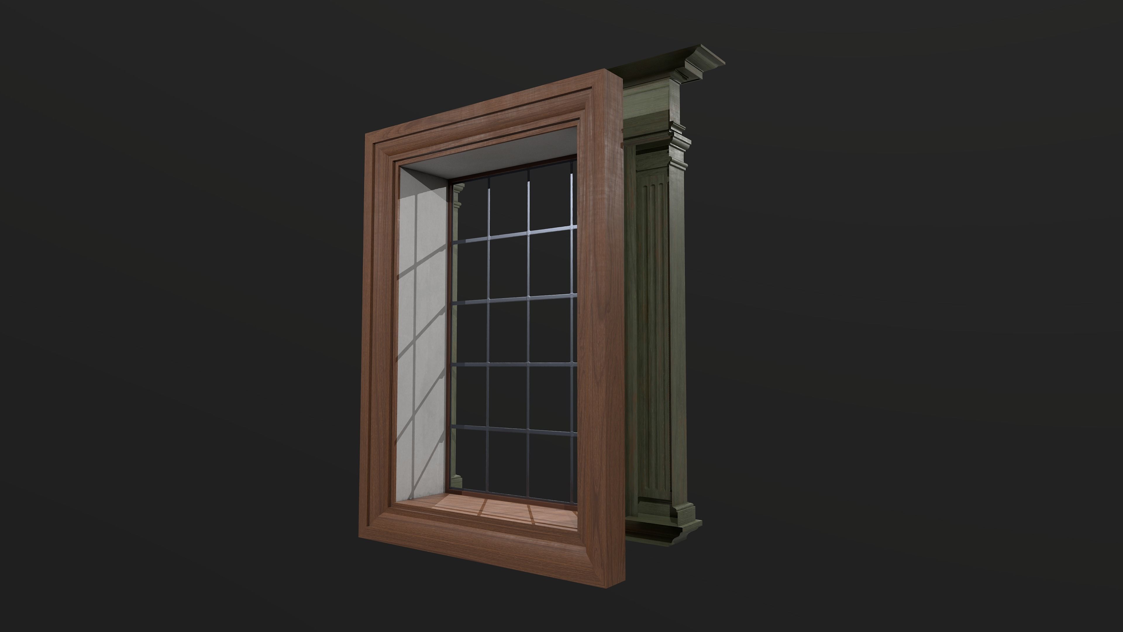 Small window Low-poly 3D model_5