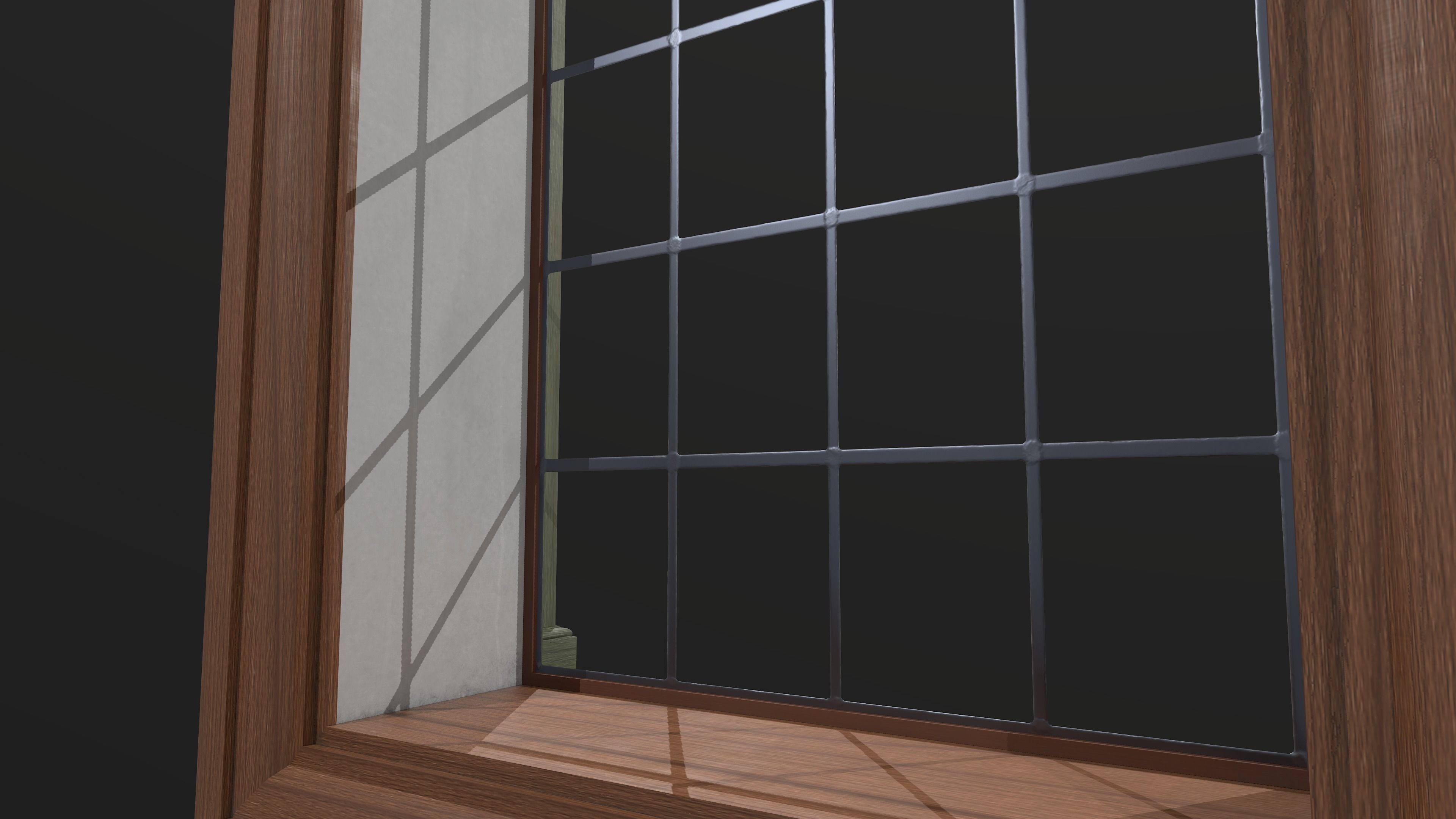 Small window Low-poly 3D model_3
