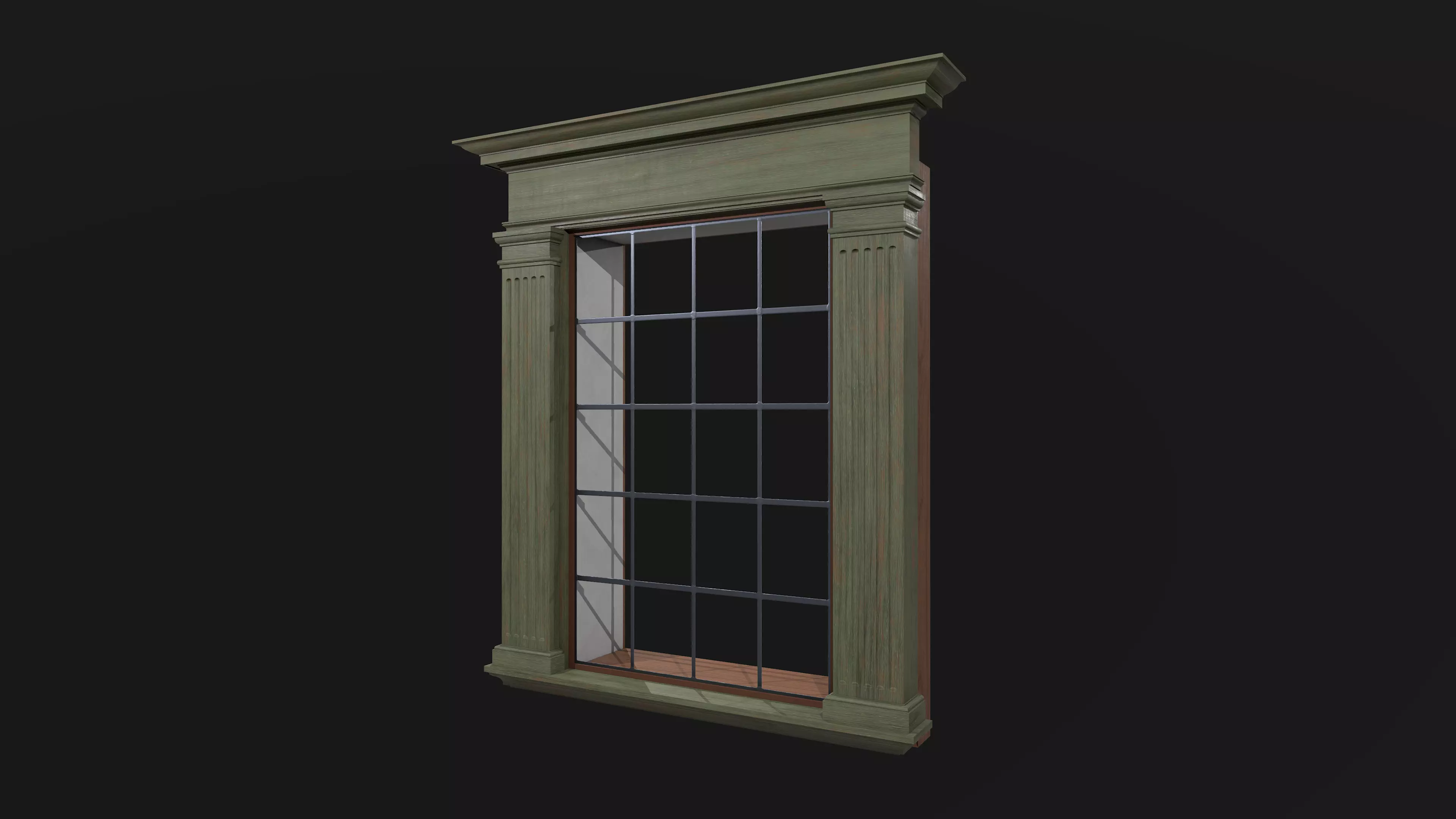 Small window Low-poly 3D model_0