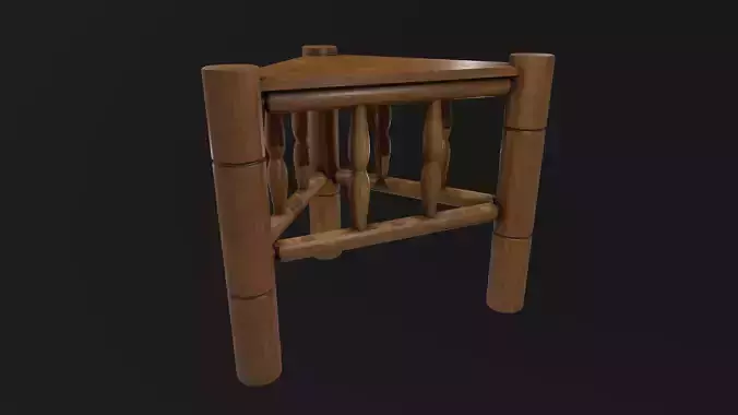 Wooden stool 02