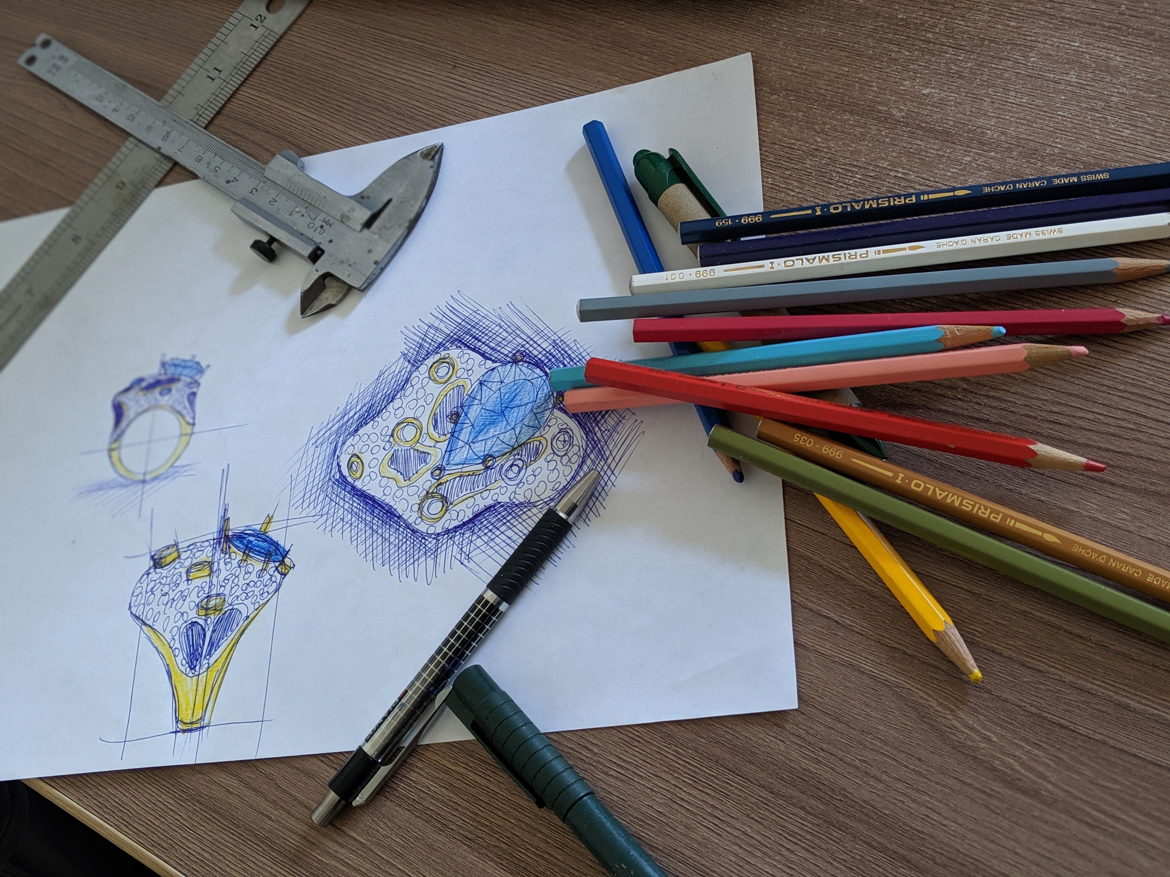 Ametist and Diamond Ring 3D print model 3D print model 3D print model_19