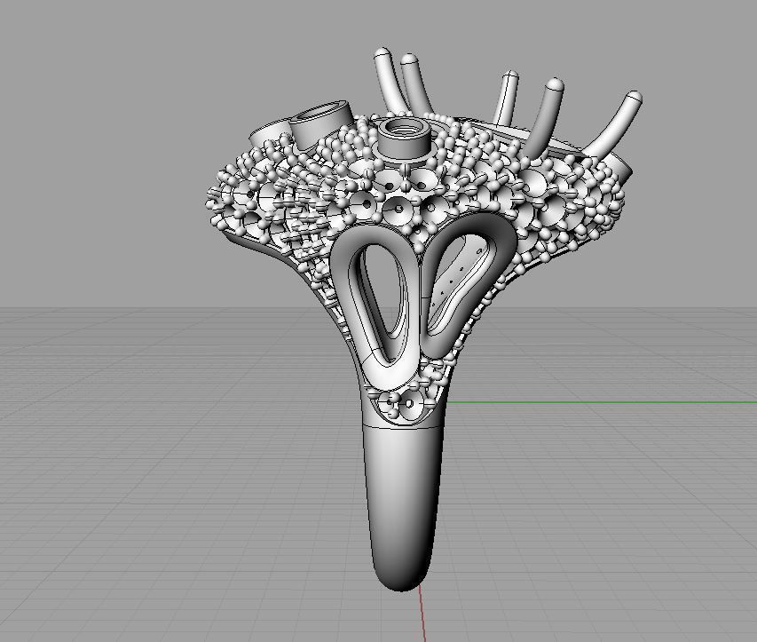 Ametist and Diamond Ring 3D print model 3D print model 3D print model_11